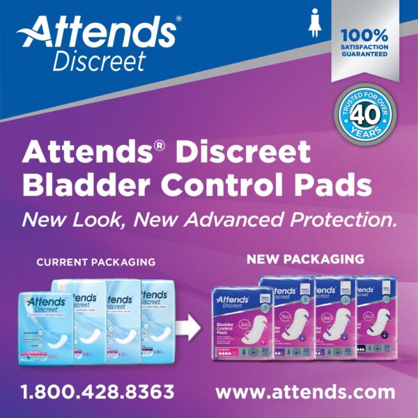 Attends® Discreet Maximum Bladder Control Pad – 13 Inch Heavy Absorbency, Female, Disposable, Cloth-Like Backsheet - Image 3