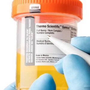 Samco™ Clicktainer™ 90 mL Specimen Container with Orange Cap - Leak-Tight Polypropylene Transport Vials