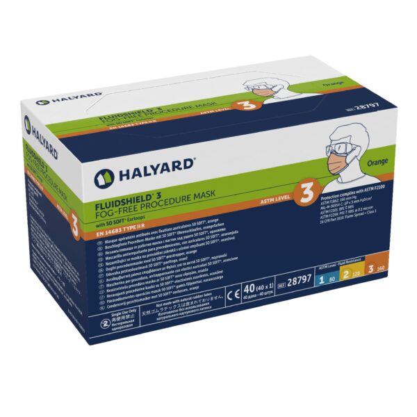 FluidShield Level 3 Fog-Free Surgical Mask by FluidShield – Adult Procedure Mask with Earloops and Anti-Fog Foam - Image 3