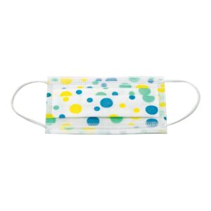 McKesson Pediatric Procedure Mask with Kid-Friendly Design, Blue and Yellow Polka Dot, Child Size