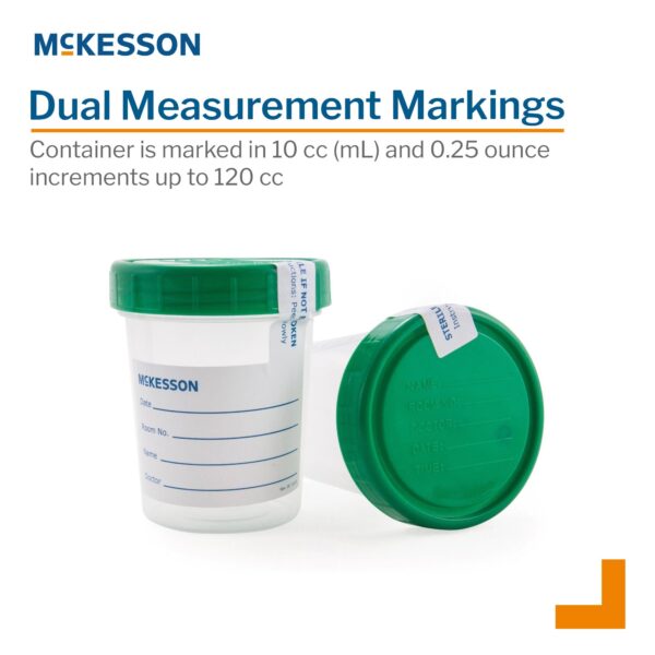 McKesson 870203 CS Translucent 4 oz Sterile Polypropylene Specimen Container with Screw Cap - Image 3