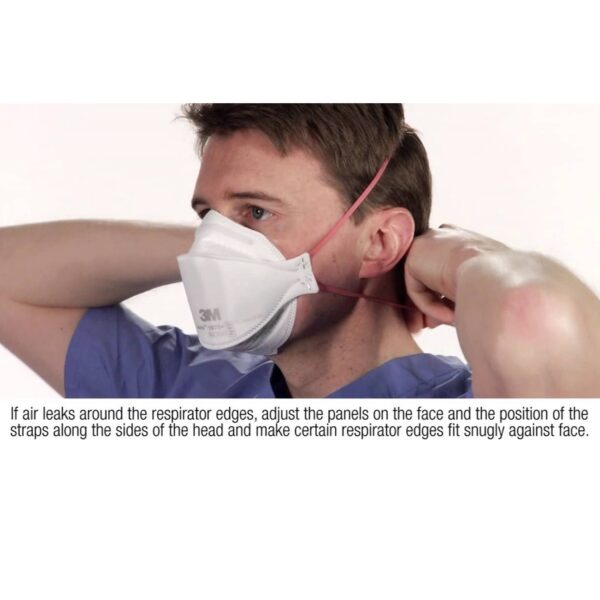 3M™ Aura™ Particulate Respirator and Surgical Mask, N95, Flat Fold, White, Model 1870+ BULK - Image 4