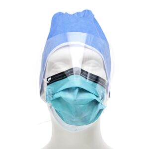 Cardinal Health™ Secure-Gard Procedure Mask with Eye Shield - ASTM Level 3 Anti-Fog Foam, Blue, 25 Pack
