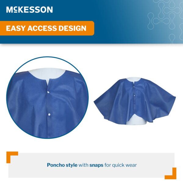 McKesson 16-1111-4XL Extra Large Blue Exam Cape for Mammography and Upper-Body Procedures - Image 3