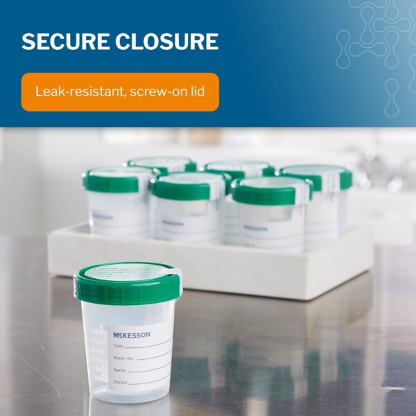 McKesson 870203 CS Translucent 4 oz Sterile Polypropylene Specimen Container with Screw Cap - Image 5
