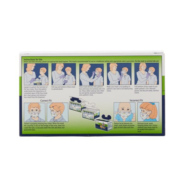 Halyard Child Size Disney Character Procedure Mask with Pleated Design and Earloops - Image 3