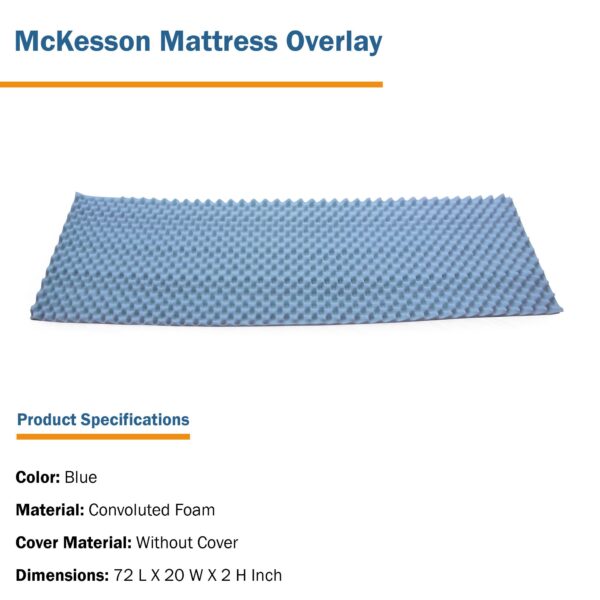 McKesson Mattress Overlay 20 x 72 x 2 inches for Pressure Redistribution and Comfort - Image 5