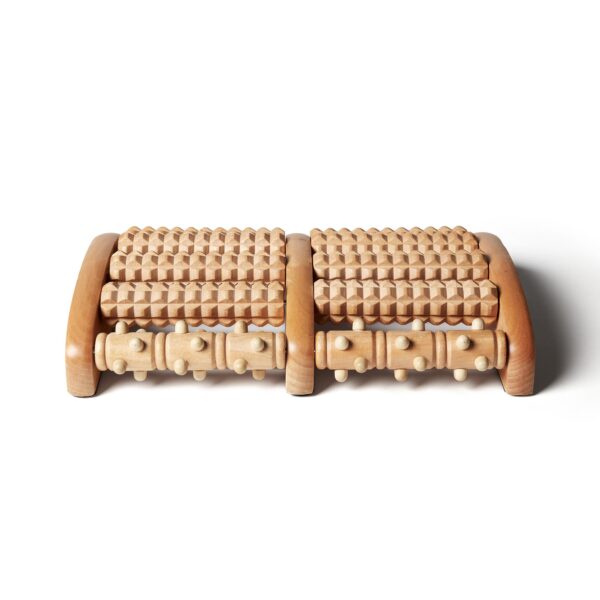 Kanjo Acupressure Foot Pain Relief Multi-Roller - Wooden Massage Tool for Heel and Arch Tension - Image 2