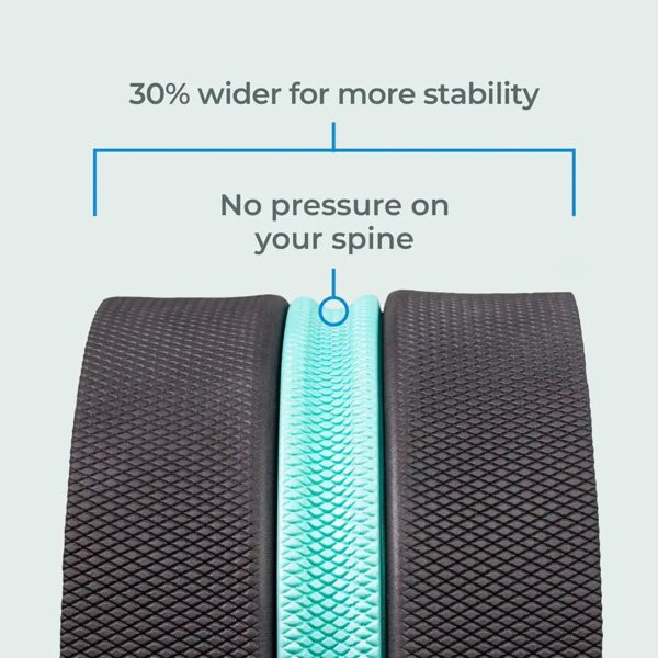 Chirp Yoga Massage Wheel XL – Black and Mint Foam Roller for Self-Help and Physical Therapy - Image 4