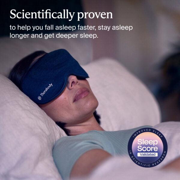 Therabody Therapeutic Sleep Mask with Vibration and Total Darkness Block in Navy - Image 2