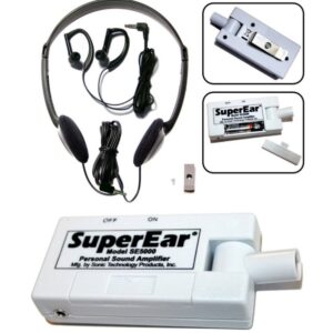 SuperEar® SE5000 Personal Sound Amplifier with Headphones - Black/White