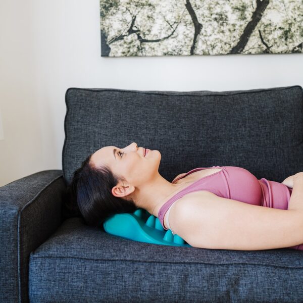 Kanjo Acupressure Upper Back Pain Relief Cushion - Teal Foam Therapeutic Cushion for Stress, Neck, Shoulder, and Chest Relaxation - Image 5