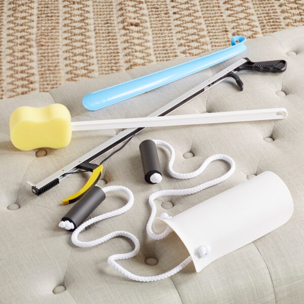 FabLife™ Standard Hip Assistance Kit with 26-Inch Reacher, 18-Inch Shoe Horn, Sock Aid, and Bath Sponge - Image 6
