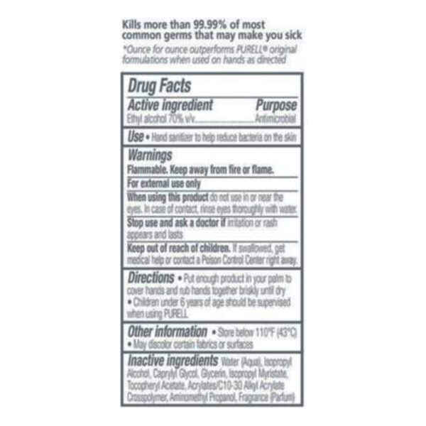 Purell® Advanced Hand Sanitizer Gel, 2 oz. Bottle – 70% Ethyl Alcohol with Skin Conditioners, Fruit Scent, Pack of 24 - Image 6