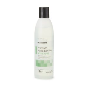 McKesson Premium Hand Sanitizer with Aloe, 8 oz Bottle (48/Case) – Fast-Acting Gel Formula with 70% Ethanol and Spring Water Scent