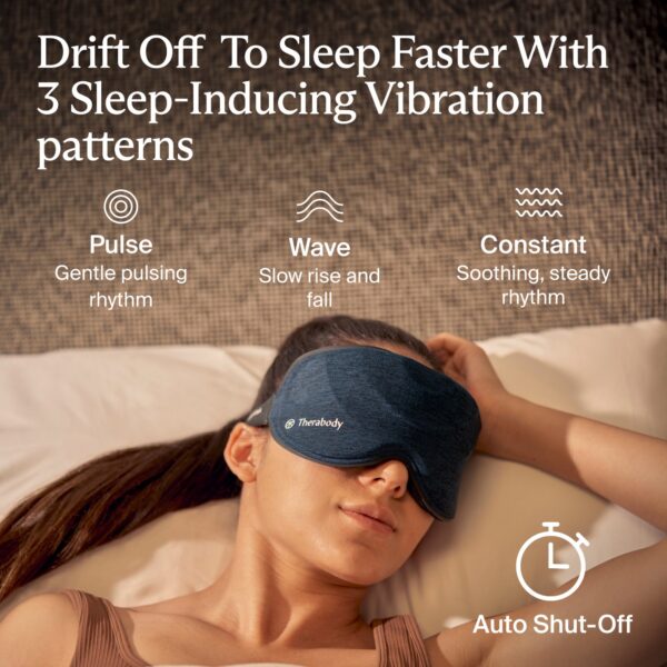 Therabody Therapeutic Sleep Mask with Vibration and Total Darkness Block in Navy - Image 4