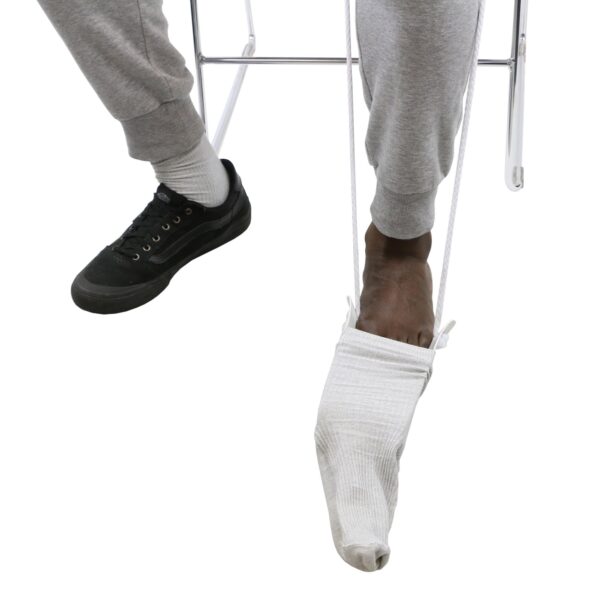 FabLife™ Deluxe Sock and Stocking Aid with Continuous Loop Handle - White and Black - Image 5