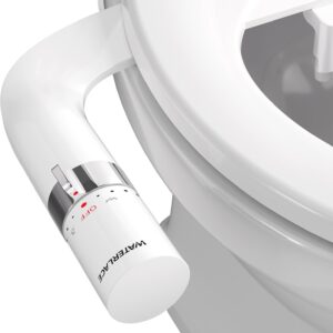 WATERLACE Bidet Attachment for Toilet Seat - Non-Electric Dual Nozzle with Self-Cleaning Rear and Feminine Wash in White