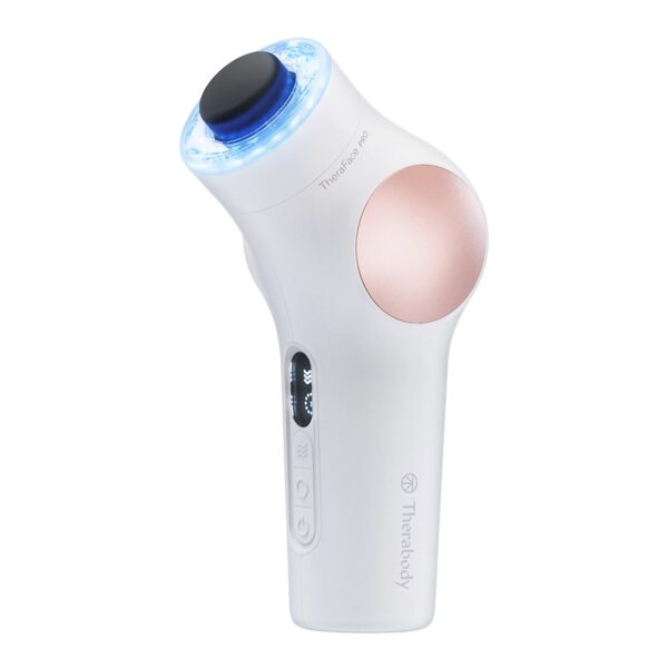 TheraFace PRO Rose Gold and White Handheld Face Massager and Cleanser with LED Therapy Attachments - Image 5
