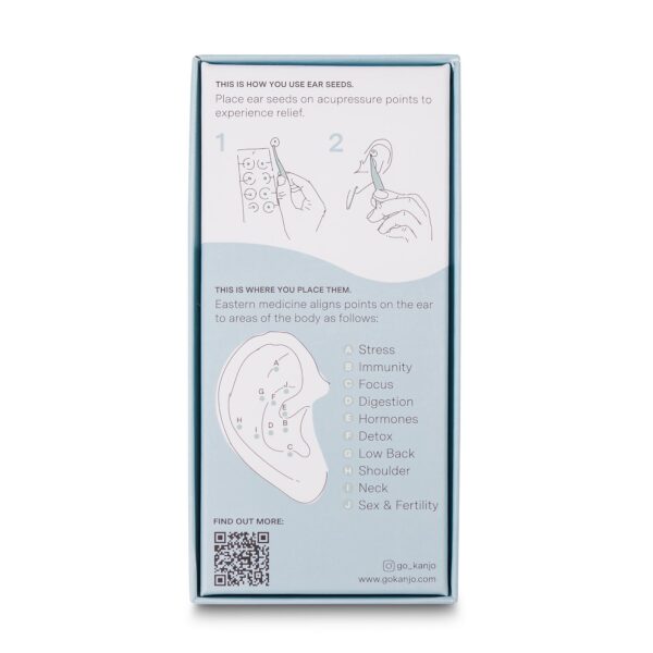 Kanjo Acupressure Ear Seeds - Pain Relief with 20 Silver Adhesive Stimulators - Image 2
