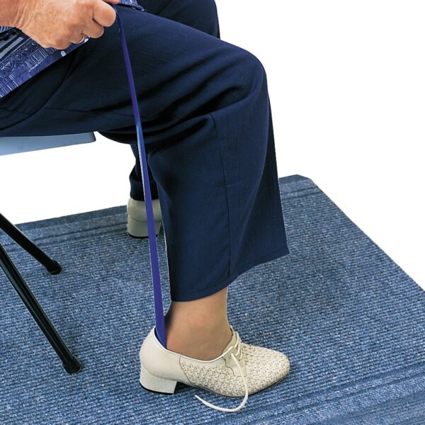 McKenzie's 23-Inch Metal Blue Shoe Horn with Long Handle – Durable Self-Help Aids - Image 2