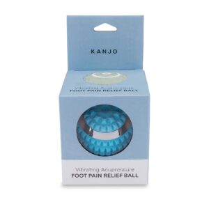 Kanjo Vibrating Acupressure Foot Pain Relief Ball - Blue, 4 Inch Diameter, Rechargeable Massager