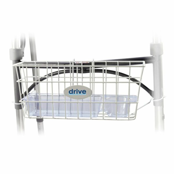 drive™ Walker Basket with Plastic Insert and Cup Holder - Aluminum Frame for 1-inch Cross Brace Walkers - Image 3