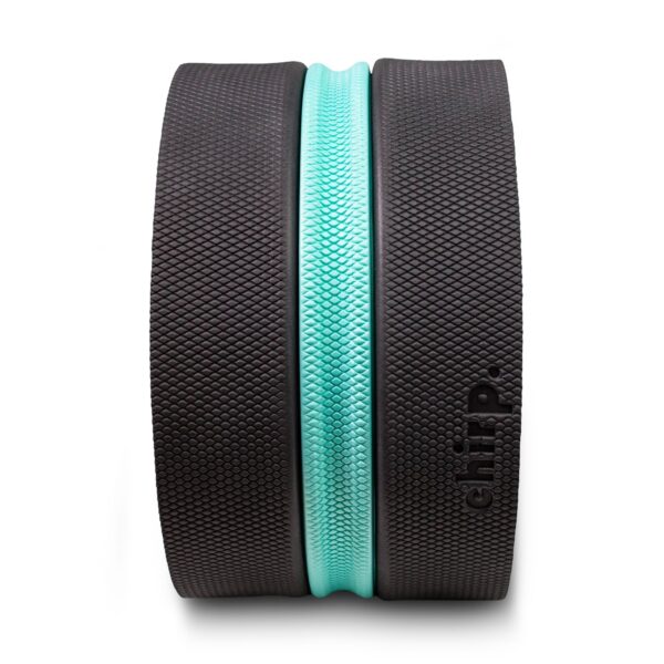 Chirp Yoga Massage Wheel XL – Black and Mint Foam Roller for Self-Help and Physical Therapy - Image 2