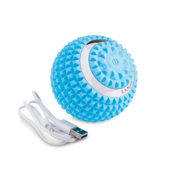 Kanjo Vibrating Acupressure Foot Pain Relief Ball - Blue, 4 Inch Diameter, Rechargeable Massager - Image 2