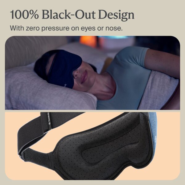 Therabody Therapeutic Sleep Mask with Vibration and Total Darkness Block in Navy - Image 6
