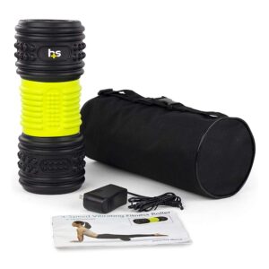 HealthSmart Foam Massage Roller with Vibration - Full Body Self-Help Massager, Green