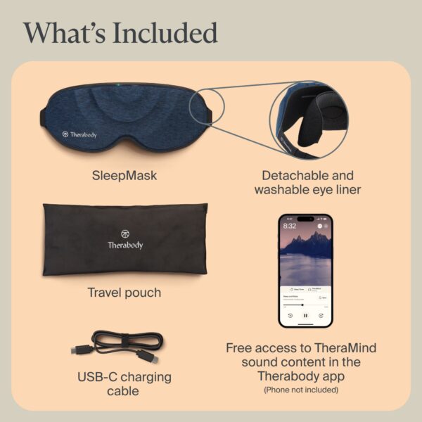 Therabody Therapeutic Sleep Mask with Vibration and Total Darkness Block in Navy - Image 10