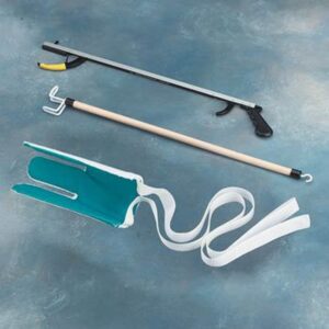 SammonsPreston Assistive Device Kit 4 with Reacher, Sock Aid, and Dressing Stick – 26 Inch Length