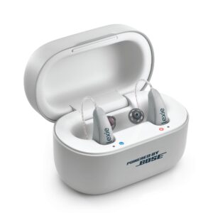 Lexie B2 Plus Powered by Bose OTC Hearing Aids with Wireless Charging Case - Light Gray