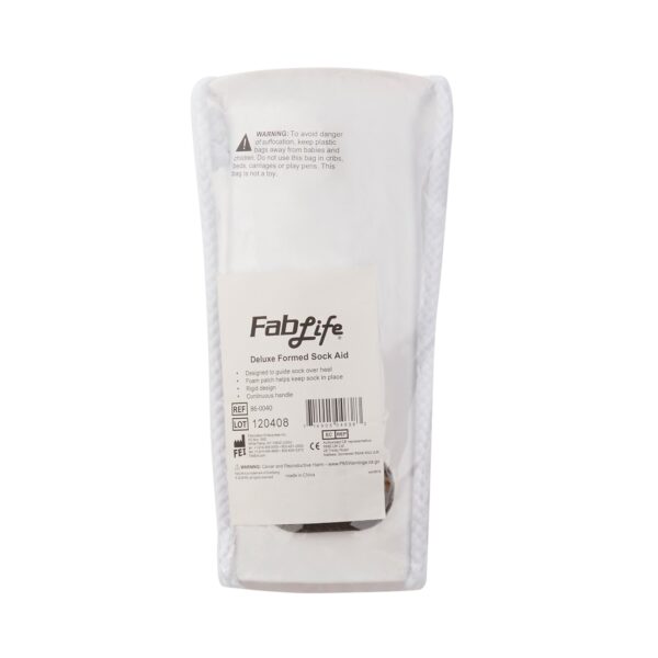 FabLife™ Deluxe Sock and Stocking Aid with Continuous Loop Handle - White and Black - Image 3
