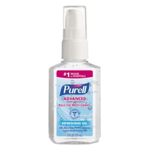 Purell Advanced Hand Sanitizer Gel with 70% Ethyl Alcohol, 2 oz Pump Bottle - Pack of 24