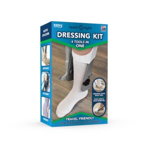 Reach Right 4-in-1 Dressing Aid Kit with Shoe Horn, Sock Aid, and Dressing Hook for Seniors and Recovery