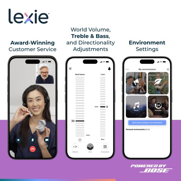 Lexie B1 Powered by Bose OTC Hearing Aid - Light Gray, One Size Fits Most - Image 5