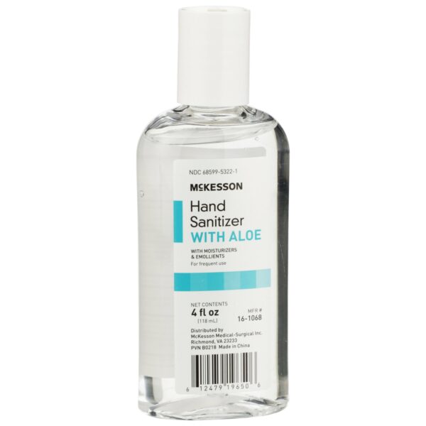 McKesson Gel Hand Sanitizer with Aloe 4 oz. – 62% Ethyl Alcohol, Fast-Acting, Moisturizing, No Water Needed - Image 2