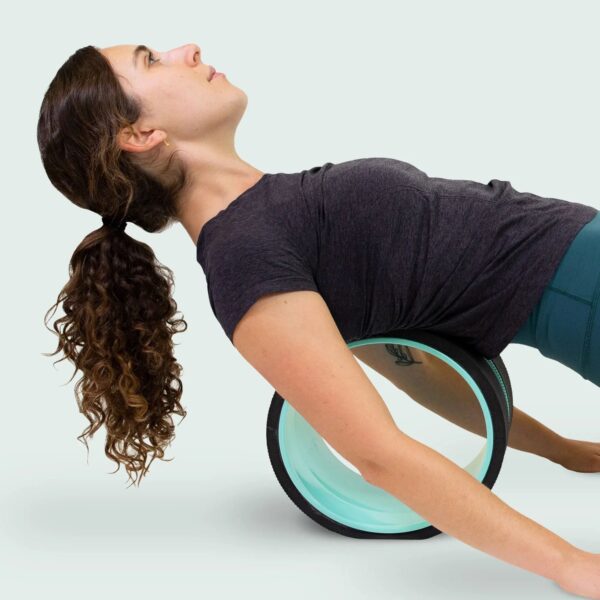 Chirp Yoga Massage Wheel XL – Black and Mint Foam Roller for Self-Help and Physical Therapy - Image 3