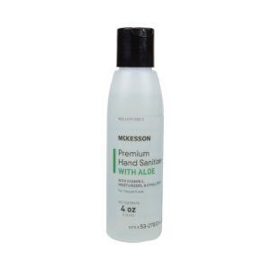 McKesson Premium Hand Sanitizer with Aloe 4 oz Gel - Fast-Absorbing, Moisturizing Ethyl Alcohol Solution