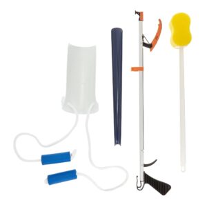 SammonsPreston Hip Kit I - ADL Hip and Knee Assistance Kit with Reacher, Shoehorn, Sock Aid & Bath Sponge