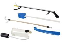 FabLife™ ADL Hip and Knee Equipment Kit – Includes Reacher, Shoehorn, Dressing Stick, Spong, and Sock Aid for Post-Surgery Assistance