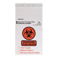 McKesson 524350 PK Biohazard Specimen Transport Bag with Document Pouch, 6 x 10 Inches