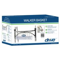 drive™ Walker Basket with Plastic Insert and Cup Holder - Aluminum Frame for 1-inch Cross Brace Walkers