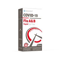 GenaCheck® COVID-19 / Flu A & B Rapid Self-Test Kit - Dual Detection, Includes 4 Tests
