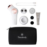 TheraFace PRO Rose Gold and White Handheld Face Massager and Cleanser with LED Therapy Attachments