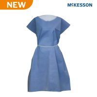 McKesson SMS Fluid Resistant Patient Exam Gown - Unisex, One Size Fits Most