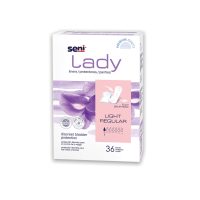 Seni® Lady Light Incontinence Liner – Regular Length, 7.3 Inches, Discreet Adult Female Bladder Control Pad
